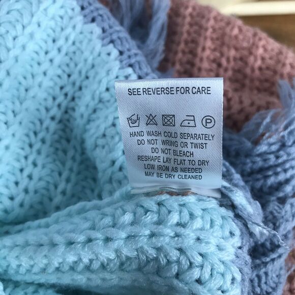 Miracle USA MULTI-COLOR BLOCK SWEATER Cotton V Neck M/L - Picture 4 of 12